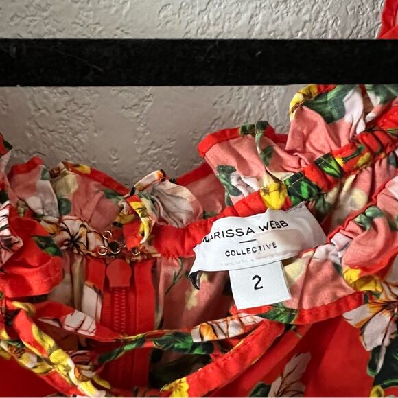 Marissa Webb Magnolia Floral Print Ruffle Blouse - Picture 5 of 7